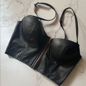Faux Leather Crop Top